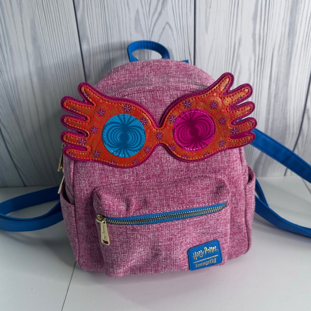 Loungefly Luna Lovegood Harry Potter Pink Tweed Mini Backpack Wings Universal